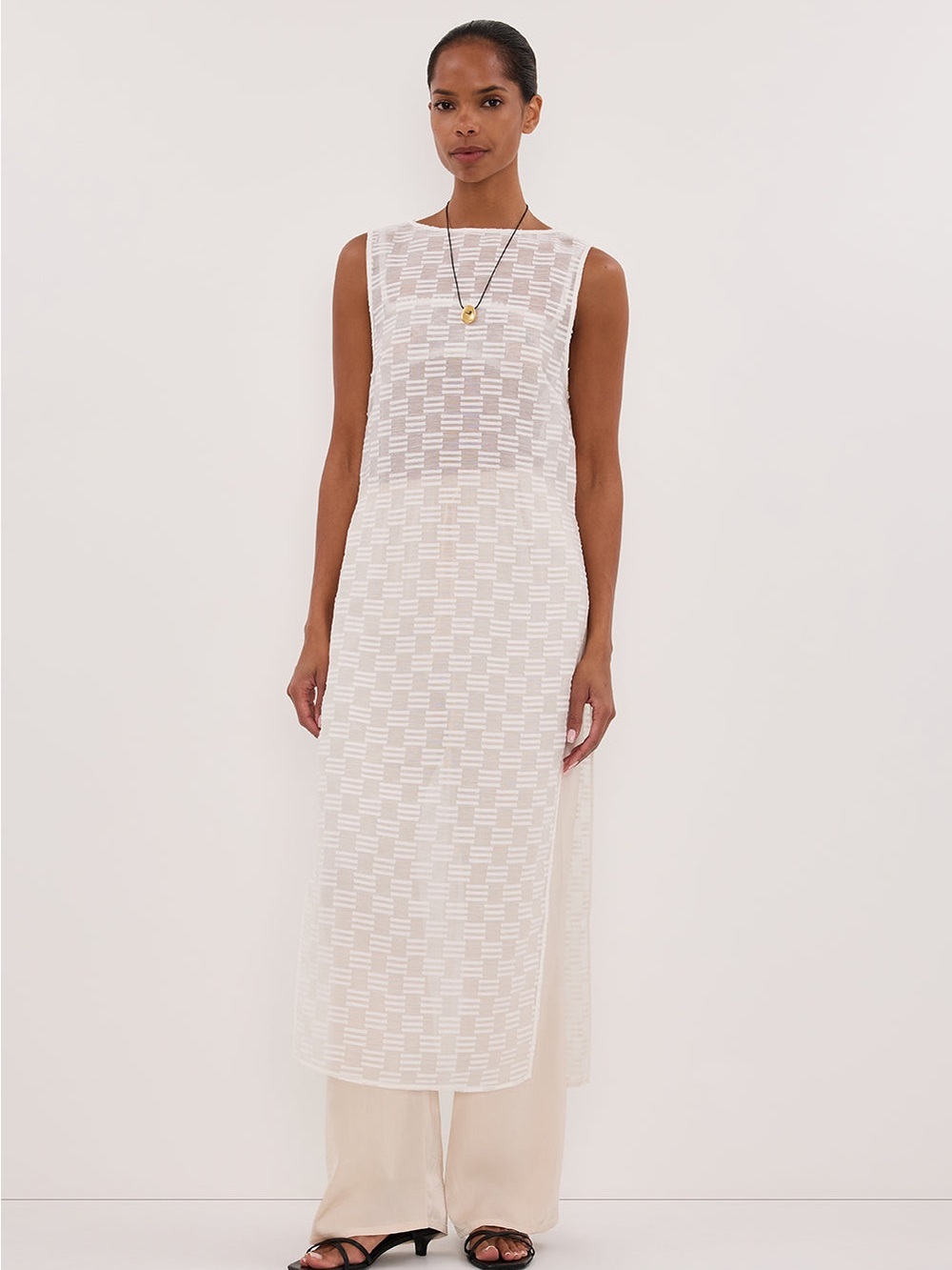 DISSH Ivory Textured Sleeveless Tunic NWT SIZE 4